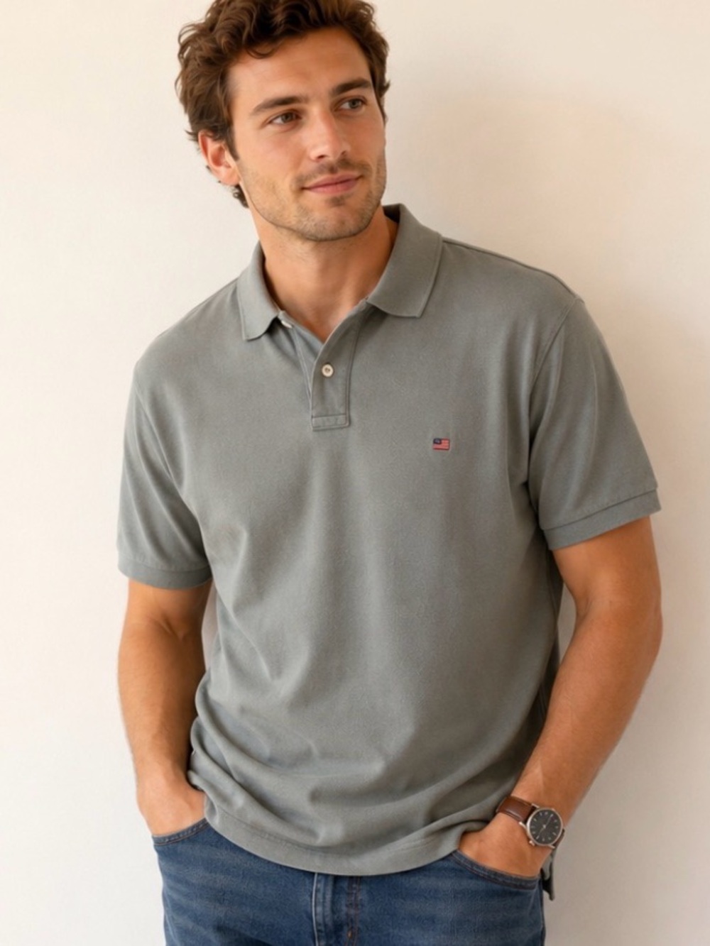 Ralph Lauren Polo Jeans Co. NWT Pique Polo Dusty Green 100%‎ Cotton Size XL